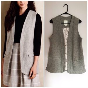 Anthropologie Easton Heather Gray Wool Vest